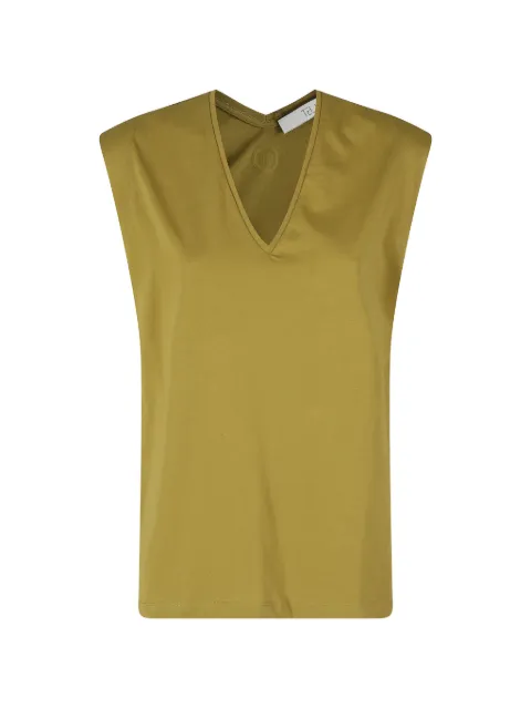 Tela Sami V-neck sleeveless top Green F1001306T051098