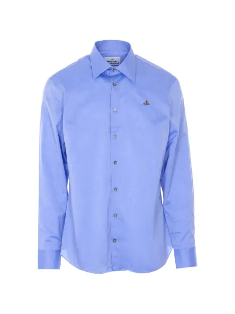 Vivienne Westwood Ghost embroidered-logo shirt Blue 2401000JW01ES