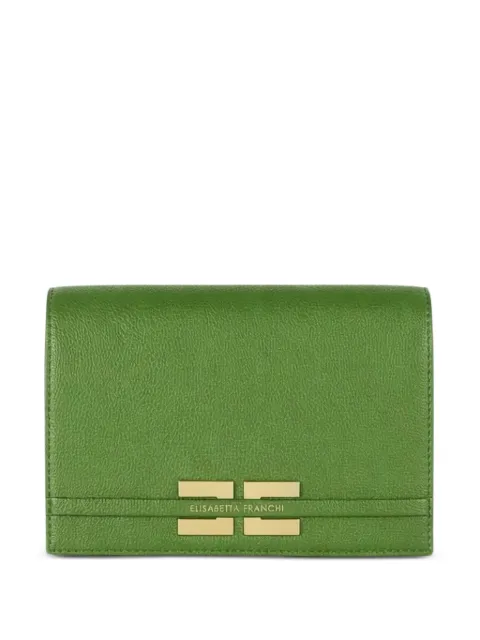 Elisabetta Franchi logo-plaque chain-strap shoulder bag Green BS40A61E2