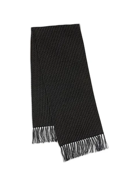 TAIGA TAKAHASHI pattern tassel scarf Black TTCORE015