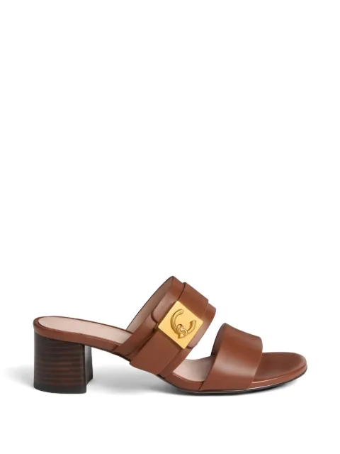 Coccinelle C-Me Lock calf-leather mules Brown E4U7Q170201