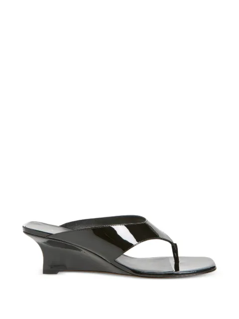 Stuart Weitzman thong sandals Black VINNIEWEDGETHONG50BLACK