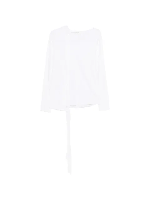 Individual Sentiments long-sleeve tie T-shirt White CT78LJ47
