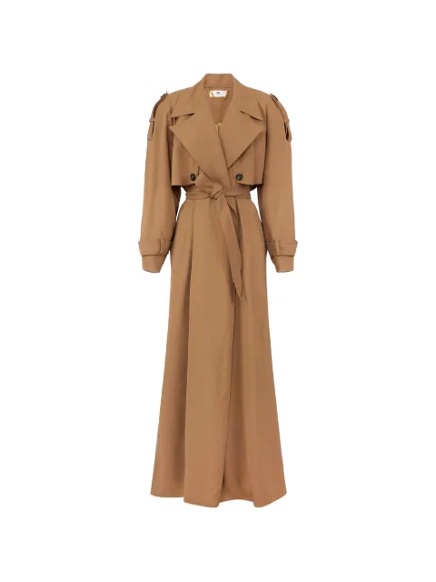 Elisabetta Franchi flowing gabardine trench coat Neutrals SP00863E2