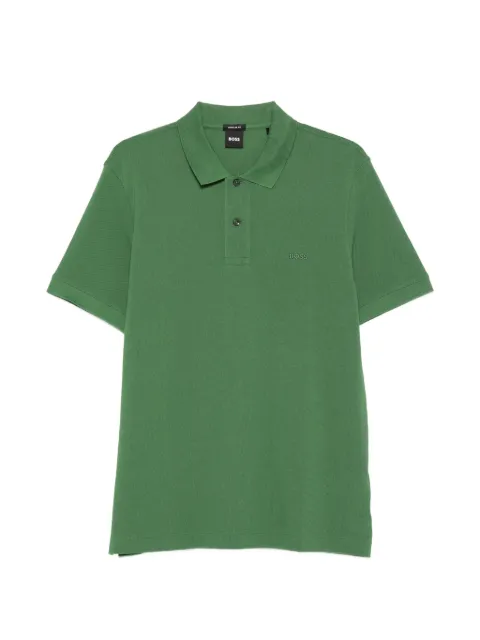 BOSS Pallas button embroidered polo shirt Green 50553564