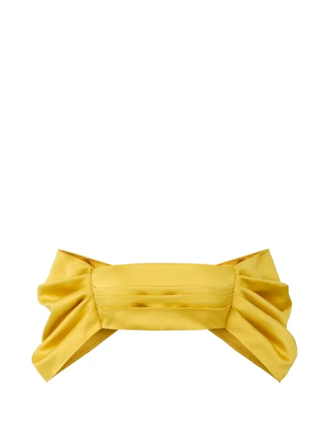 Elisabetta Franchi bow-shaped top in duchess satin Yellow TO05662E2