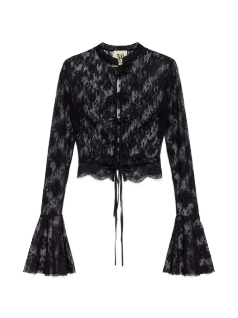 Aniye By Chemisette Era cropped blouse Black 18531300336
