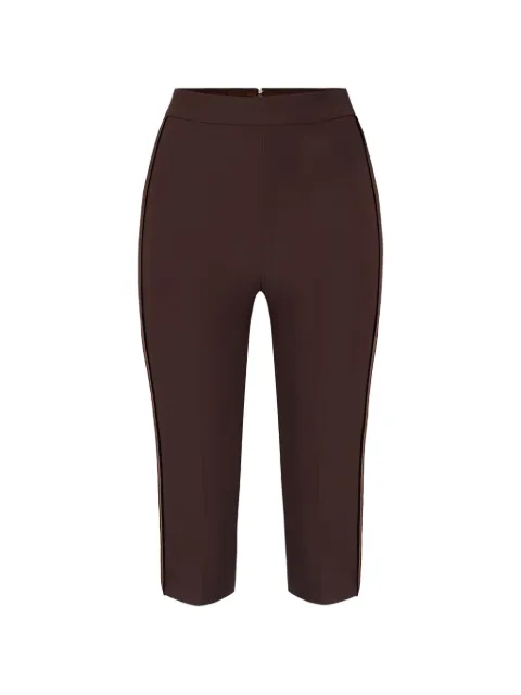 Elisabetta Franchi lightweight crêpe and satin trousers Brown PA19063E2