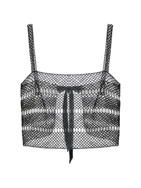 Elisabetta Franchi mesh effect top Black RT09K63E2