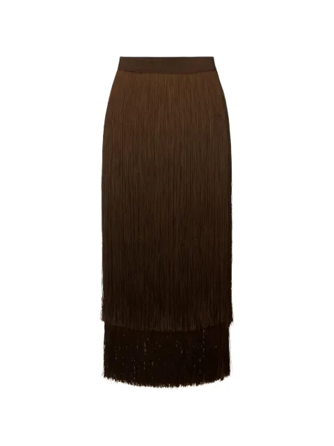 Elisabetta Franchi skirt with fringes Brown GO19663E2