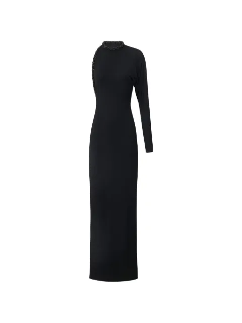 Elisabetta Franchi Red Carpet dress in crêpe jersey fabric with crystals Black AR87J63E2