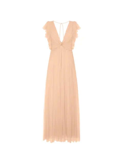 Elisabetta Franchi Red Carpet dress in tulle fabric Neutrals AR80J62E2