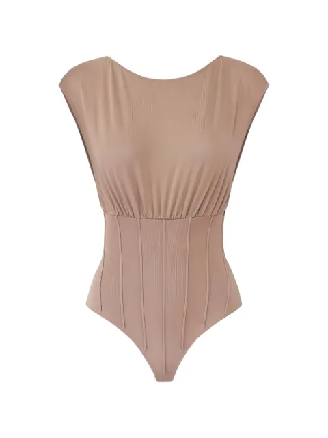 Elisabetta Franchi bodysuit in knit fabric with necklace Neutrals BK78T62E2