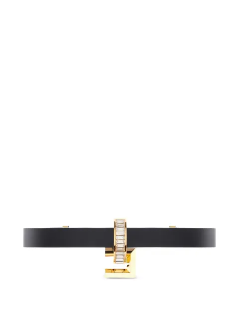 Elisabetta Franchi jewell-embelished logo choker necklace Gold CO42K62E2