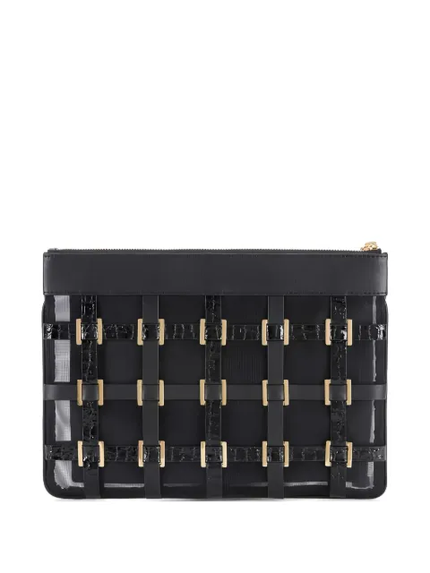 Elisabetta Franchi mesh pouch with rings Black BS03A62E2