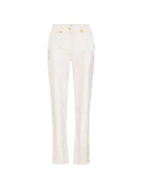 Elisabetta Franchi palazzo jeans with fringes White PJ33N62E2