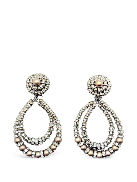 Jennifer Gibson Jewellery 1950s French Rondelle hoop earrings Silver JGJFRENCHERG