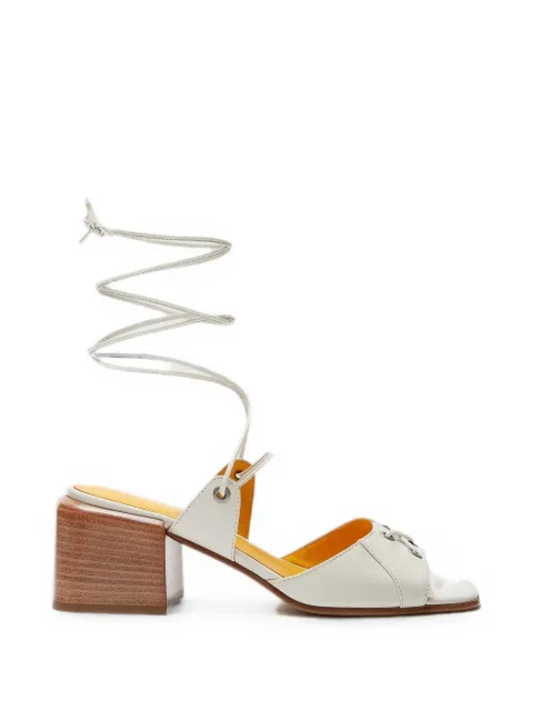 LILI CURIA Faye leather sandals White LC315050H1