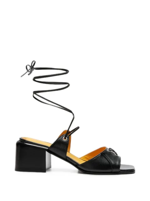 LILI CURIA Faye lace-up leather sandals Black LC31505000