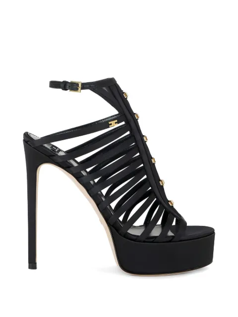 Elisabetta Franchi satin sandals with platform Black SA92L62E2