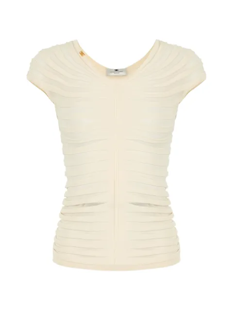 Elisabetta Franchi cotton thread and viscose top Neutrals MK06T62E2
