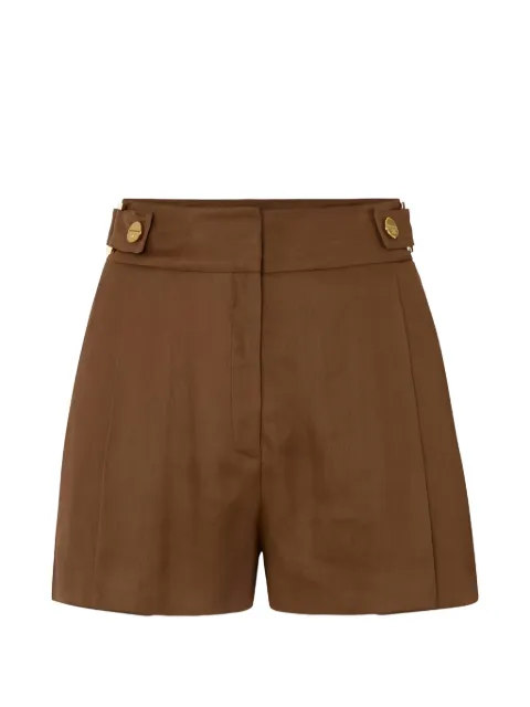 Elisabetta Franchi linen-blend shorts with straps Brown SH01162E2