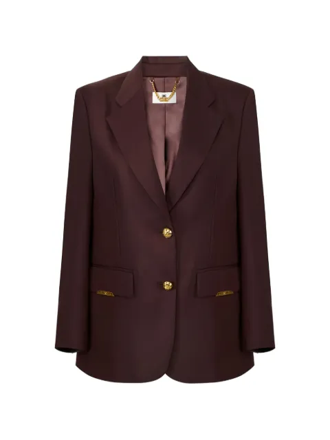 Elisabetta Franchi cool wool jacket with jewel plaques Brown GI23962E2