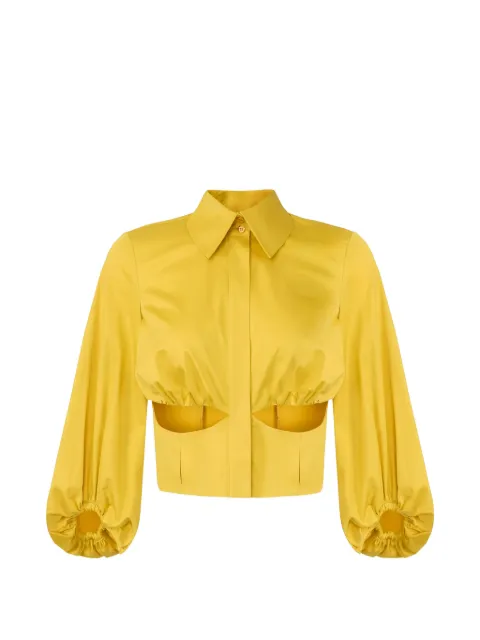 Elisabetta Franchi balloon-sleeves cut-outs shirt Yellow CA15062E2