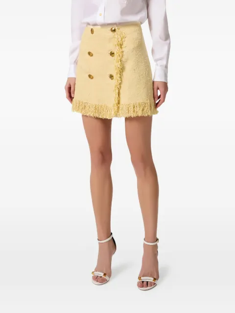 Elisabetta Franchi bouclé mini skirt Yellow GK32R62E2