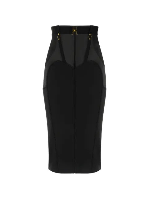 Elisabetta Franchi bustier skirt in lightweight crêpe and satin fabrics Black GO14862E2