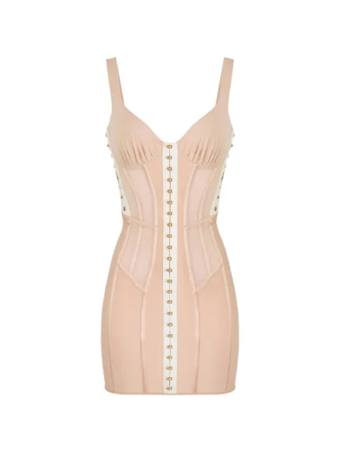 Elisabetta Franchi bustier dress in bi-elastic and tulle fabrics Neutrals AB90762E2
