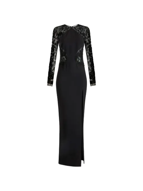 Elisabetta Franchi Red Carpet dress with embroideries Black ABR4162E2