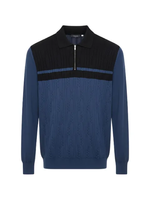 Tombolini cable-knit quarter-zip sweater Blue WM27ZML6F727