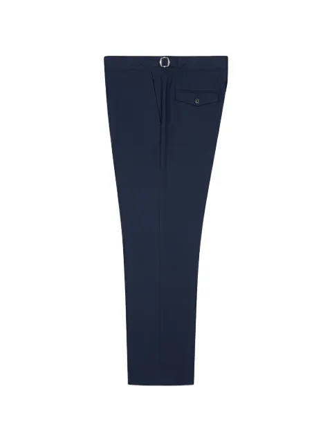 Tombolini buckle-detail pleated trousers Blue PS41ECZ8U781