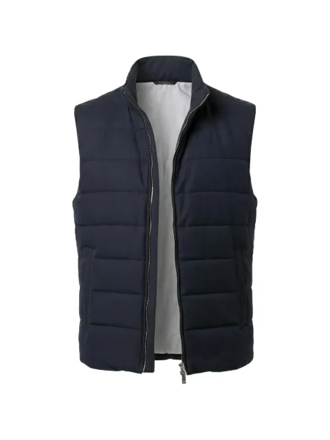 Tombolini zip-up quilted padded gilet Blue SG01IRP3U781