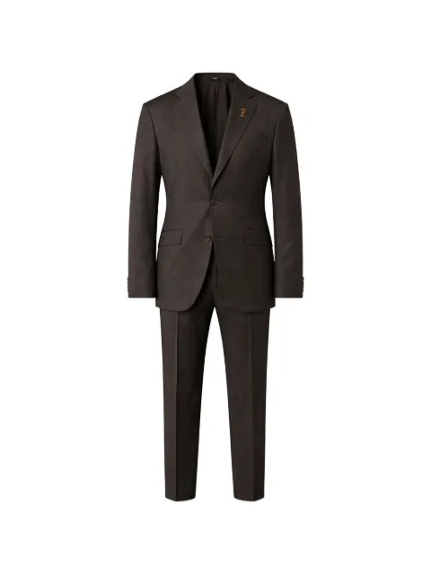 Pal Zileri logo-plaque single-breasted suit Brown ZP39050E2XA002