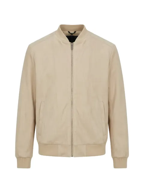 Tombolini suede-finish zip-up bomber jacket Neutrals SBP2ZPG3U020