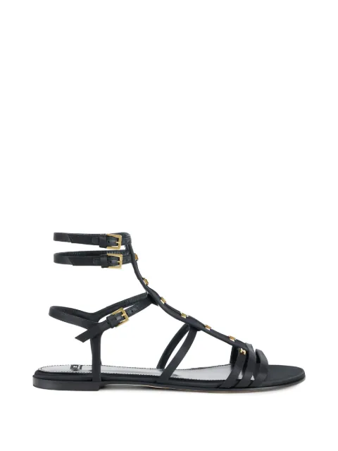 Elisabetta Franchi flat sandals with hooks Black SA93L62E2
