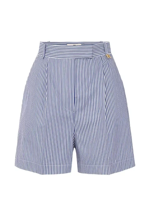 Elisabetta Franchi striped stretch cotton shorts Blue SH01262E2