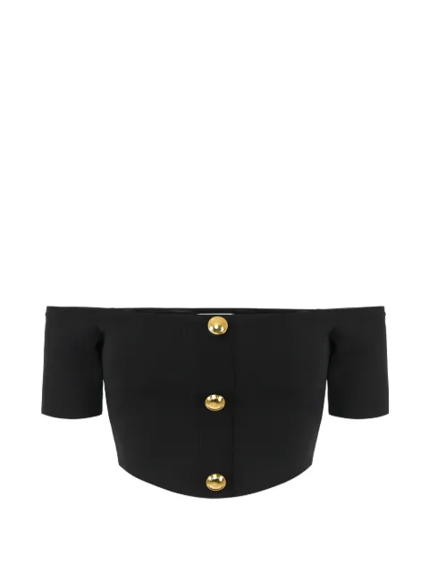 Elisabetta Franchi top in knit fabric Black TK86B62E2