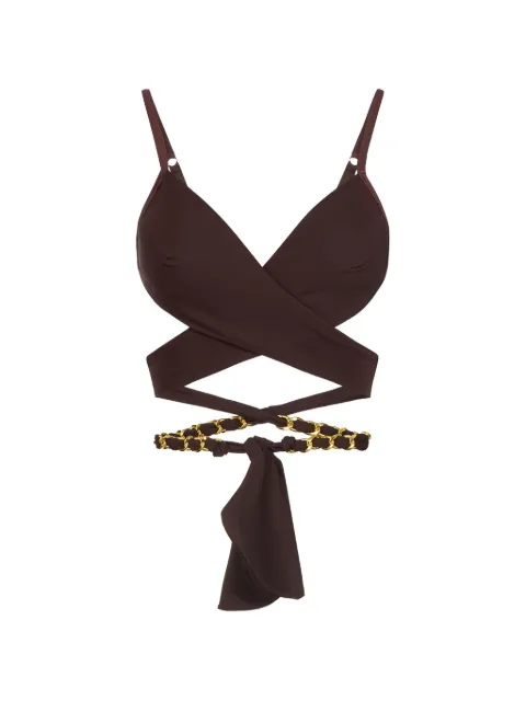 Elisabetta Franchi bra with jewel chain Brown RG00662E2