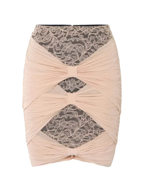 Elisabetta Franchi skirt in floral lace and jersey Neutrals GO17662E2