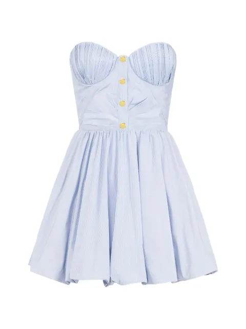 Elisabetta Franchi striped nylon taffeta mini dress Blue AB95162E2