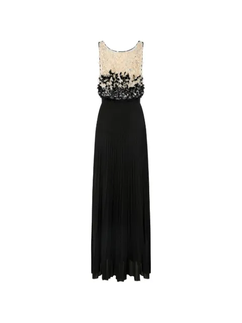 Elisabetta Franchi Red Carpet tulle and lurex jersey dress Black ABR4462E2