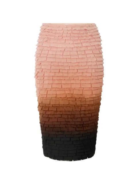 Elisabetta Franchi skirt in graduated tulle fabric Brown GO14662E2