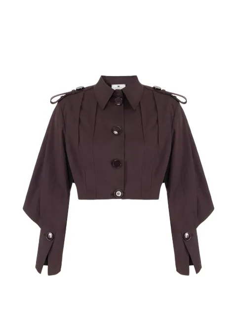 Elisabetta Franchi technical cotton jacket Brown GB00362E2