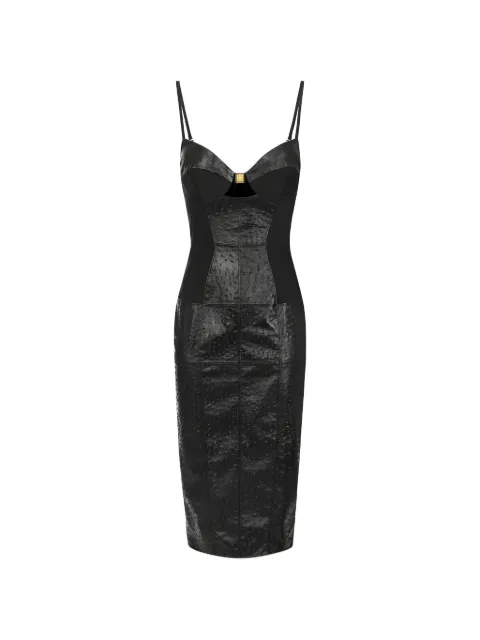 Elisabetta Franchi dress with ostrich print Black AB93862E2