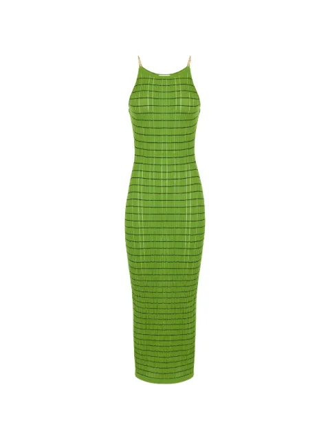 Elisabetta Franchi striped dress in knit fabric with chains Green AM29Q62E2
