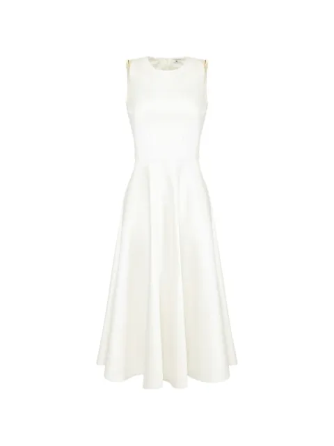 Elisabetta Franchi duchess satin midi dress White AB95462E2