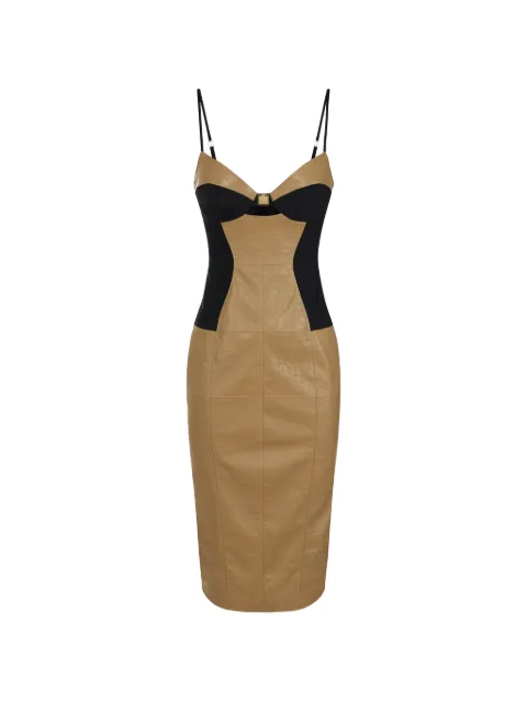 Elisabetta Franchi dress with ostrich print Brown AB93862E2